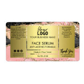 Zwart geit met goudglitterface-serum etiket (Voorkant)