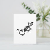Zwart gekko-design briefkaart (Staand voorkant)
