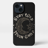 Zwart gekleurd maan kind iPhone hoesje (Achterkant)