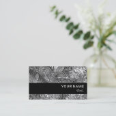 Zwart gekleurd visitekaartje zwarte streep (Staand voorkant)