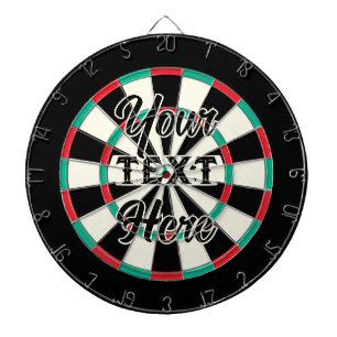 Zwart gekleurde aangepaste tekst klassieke vintage dartbord
