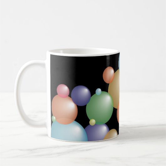 Zwart gekleurde bubbels koffiemok (Links)