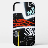 Zwart-gekleurde graffiti-kunst Case-Mate iPhone case (Achterkant)