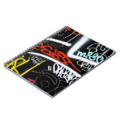 Zwart-gekleurde graffiti-kunst notitieboek (Linkerzijde)
