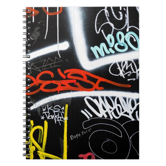 Zwart-gekleurde graffiti-kunst notitieboek (Voorkant)