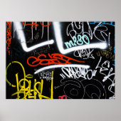 Zwart-gekleurde graffiti-kunst poster (Voorkant)