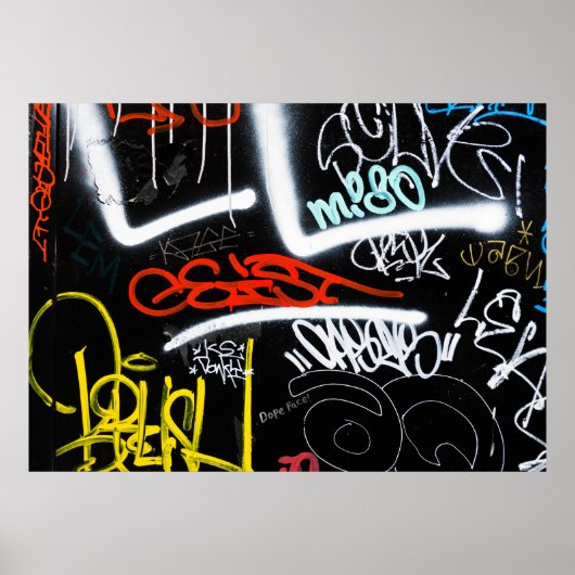 Zwart-gekleurde graffiti-kunst poster (Voorkant)