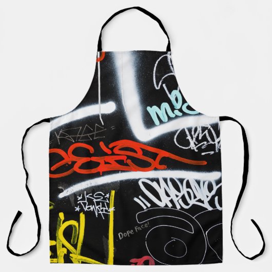 Zwart-gekleurde graffiti-kunst schort (Voorkant)