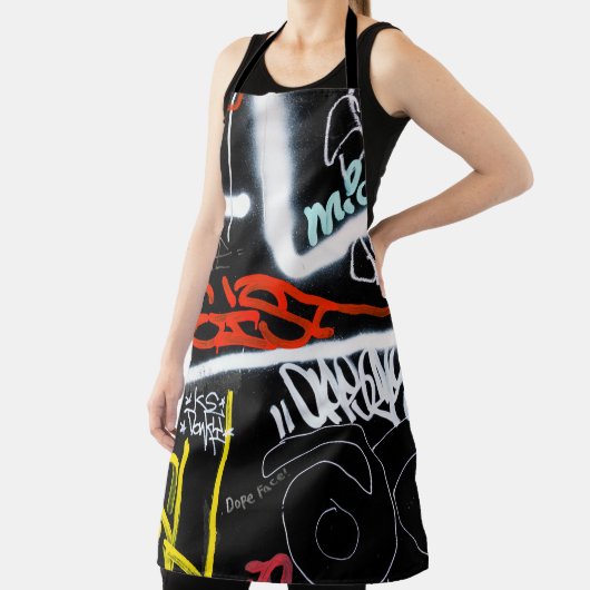 Zwart-gekleurde graffiti-kunst schort (Insitu)