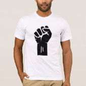Zwart geklonken vuist. t-shirt (Voorkant)
