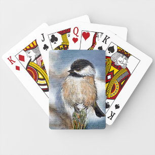 Zwart gekookte vogelpest winterschilder pokerkaarten