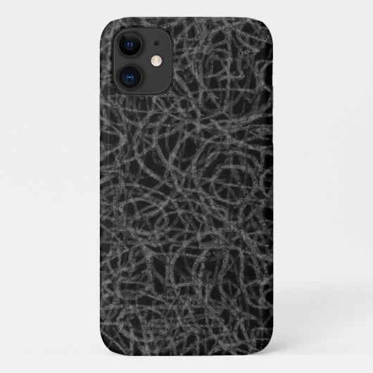 Zwart gekrabbelde lijnen patroon Case-Mate iPhone case (Achterkant)