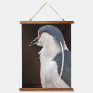 Zwart gekroond Night Heron Portret Hangend Wandkleed