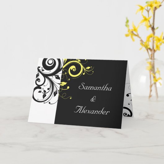 Zwart-gele achterwervelkolom kaart (Gele Bloem)