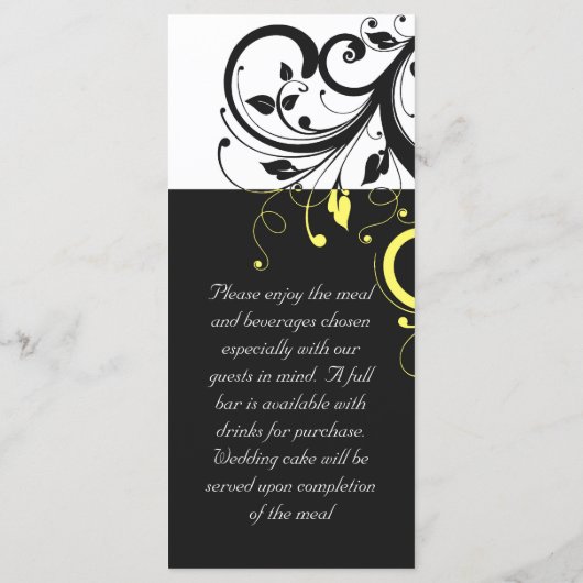 Zwart-gele achterwervelkolom menu (Achterkant)