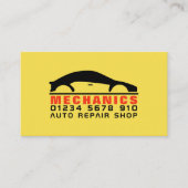 Zwart-gele auto-Logo, automatische mechanische app Visitekaartje (Voorkant)