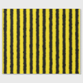 Zwart, gele borrelen geïnspireerd omlooppapier cadeaupapier (Vlak)