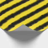 Zwart, gele borrelen geïnspireerd omlooppapier cadeaupapier (Hoek)