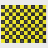 Zwart-gele crashtest dummy autobord aangepast cadeaupapier (Vlak)