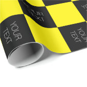 Zwart-gele crashtest dummy autobord aangepast cadeaupapier (Rol Hoek)