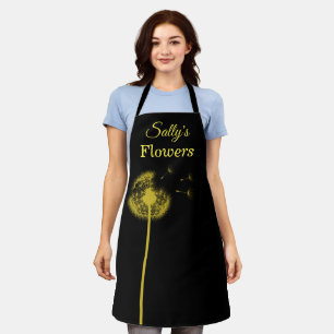 Zwart-gele Dandelion Apron Schort