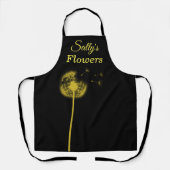 Zwart-gele Dandelion Apron Schort (Voorkant)