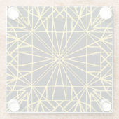 Zwart-gele geometrische symmetrie glazen onderzetter (Achterkant)