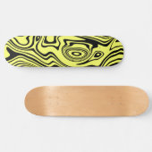 Zwart Gele Golven Skateboard of Kies Kleur (Horizontaal)