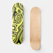 Zwart Gele Golven Skateboard of Kies Kleur (Voorkant)