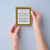 Zwart-gele horizontale lijnen Geometrische bijendi Flyer (Hand)