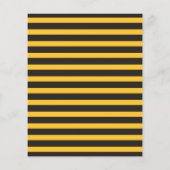 Zwart-gele horizontale lijnen Geometrische bijendi Flyer (Achterkant)
