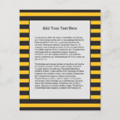 Zwart-gele horizontale lijnen Geometrische bijendi Flyer (Voorkant)