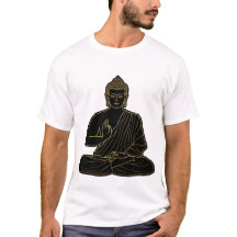Zwart-gele illustratie van Gautama Boeddha, Goud