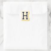 Zwart-gele letter H Ronde Sticker (Tas)