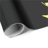 Zwart-gele madeliefjes cadeaupapier (Rol Hoek)