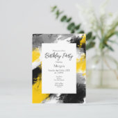 Zwart-gele, moderne Abstracte penseelstreken Kaart (Staand voorkant)