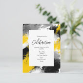 Zwart-gele, moderne Abstracte penseelstreken Kaart (Staand voorkant)