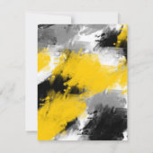 Zwart-gele, moderne Abstracte penseelstreken Kaart (Achterkant)