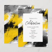 Zwart-gele, moderne Abstracte penseelstreken Kaart (Voorkant / Achterkant)