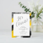 Zwart-gele, moderne Abstracte penseelstreken Kaart (Staand voorkant)