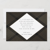 Zwart-gele moderne geometrische goudoliefanon aankondiging (Achterkant)