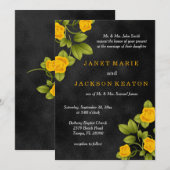 Zwart-gele rozenbloem kaart (Voorkant / Achterkant)