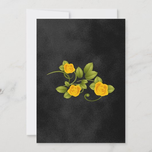 Zwart-gele rozenbloem kaart (Achterkant)