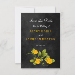 Zwart-gele rozenweddenschap - Bewaar de datum Save The Date
