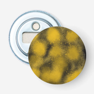 Zwart-gele schildballen button flesopener