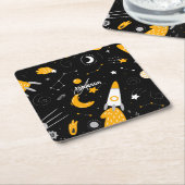 Zwart-gele sterren, motorkap kartonnen onderzetters (Schuin)