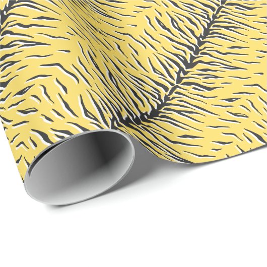 Zwart-gele tijgerstrepen:  dessin. cadeaupapier (Rol Hoek)