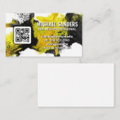 Zwart Gele Verf | QR Code  Visitekaartje (Voorkant / Achterkant)