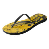 Zwart-gele verfspat-sandalen teenslippers (Schuin)