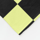 Zwart-gele vierkantjes fleece deken (Hoek)